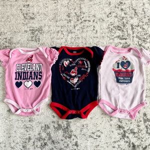 Cleveland Indians onesies 3-6 months